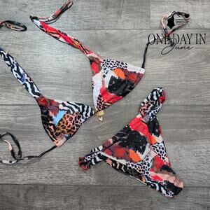 Aleumdr Adjustable Triangle Brailian Bikini Swimsuit Size XXS